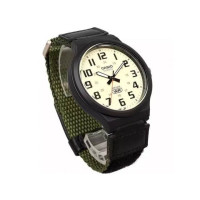 Casio – Montre pour homme en bracelet nylon vert – Étanche 50 m – Index chiffres – MW-240B-3BVDF