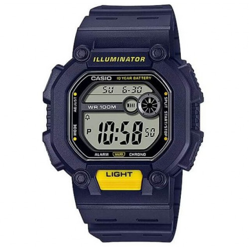 Casio – Montre sport au bracelet en résine bleu – Autonomie pile 10 ans – W-737H-2AV Casio – Montre sport au bracelet en résine bleu – Autonomie pile 10 ans – W-737H-2AV