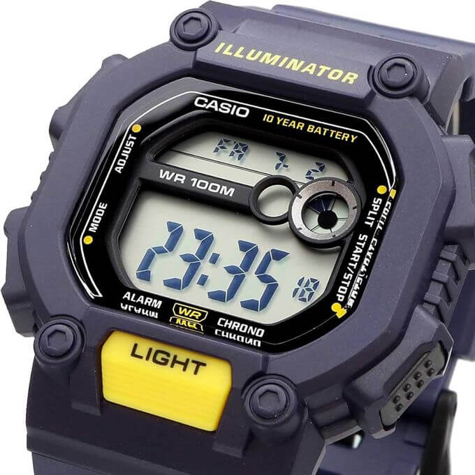 Casio – Montre sport au bracelet en résine bleu – Autonomie pile 10 ans – W-737H-2AV