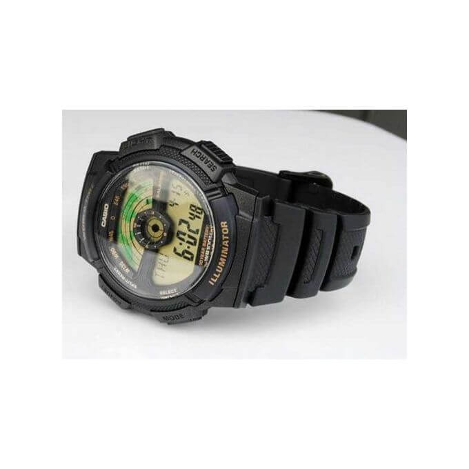 Casio – Multi Time – Illuminator – Étanche 100 m – Bracelet en résine noir – AE-1100W-1BV