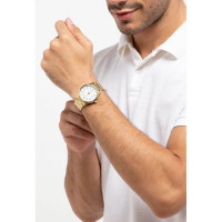 Casio – Montre classique avec index chiffres & dateur – Bracelet en acier doré inoxydable – MTP-V002G-7B2