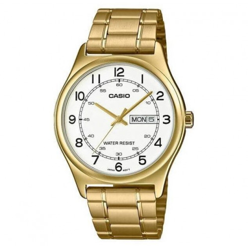Casio – Montre classique dorée pour homme – Bracelet en acier inoxydable doré – MTP-V006G-7B Casio – Montre classique dorée pour homme – Bracelet en acier inoxydable doré – MTP-V006G-7B