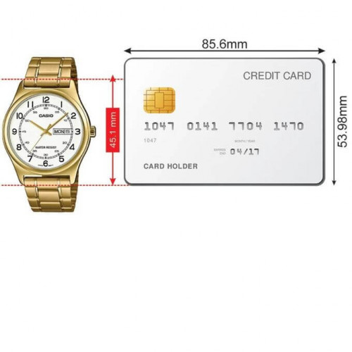 Casio – Montre classique dorée pour homme – Bracelet en acier inoxydable doré – MTP-V006G-7B Casio – Montre classique dorée pour homme – Bracelet en acier inoxydable doré – MTP-V006G-7B
