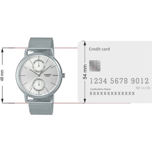 Casio – Montre en métal argenté pour hommes – Bracelet en mailles milanaise – MTP-B310M-7AVDF Casio – Montre en métal argenté pour hommes – Bracelet en mailles milanaise – MTP-B310M-7AVDF