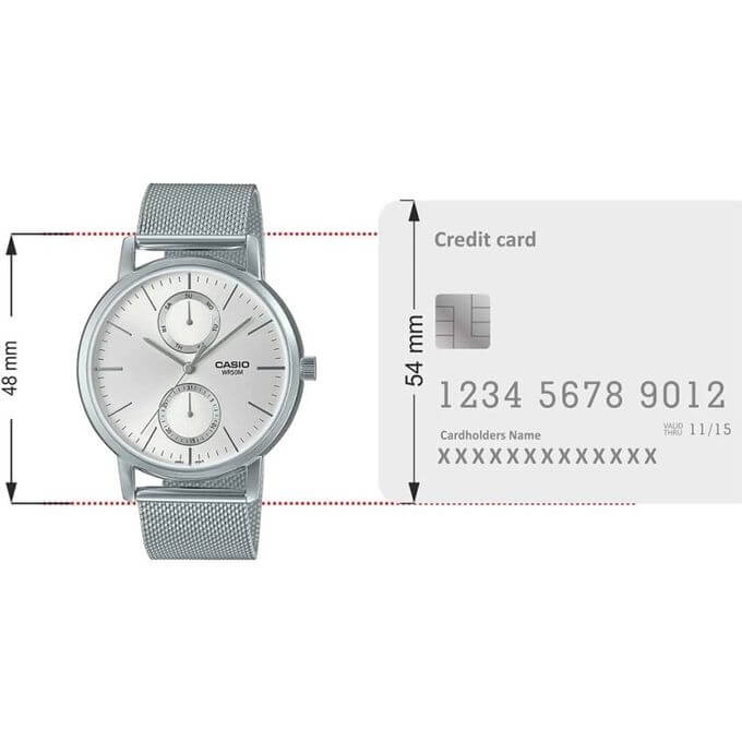 Casio – Montre en métal argenté pour hommes – Bracelet en mailles milanaise – MTP-B310M-7AVDF