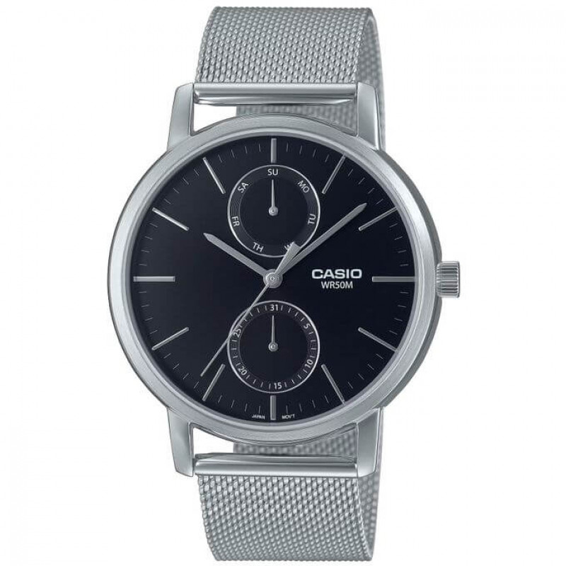 Casio – Belle montre pour hommes en bracelet milanais & indicateur date jours/mois – MTP-B310M-1AVDF