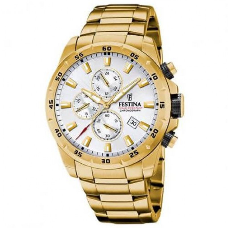 Festina – Montre chronographe dorée pour homme – Tout en acier inoxydable – F20541/1