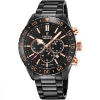 Festina – Boîtier en céramique noir – Verre saphir & Bracelet en acier noir – Étanche 100 m – F20577/1