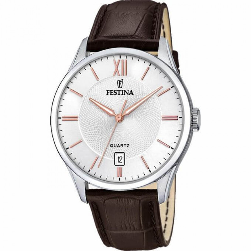 Festina – Montre de style classique pour homme, avec un dateur et un index en bronze – F20426/4