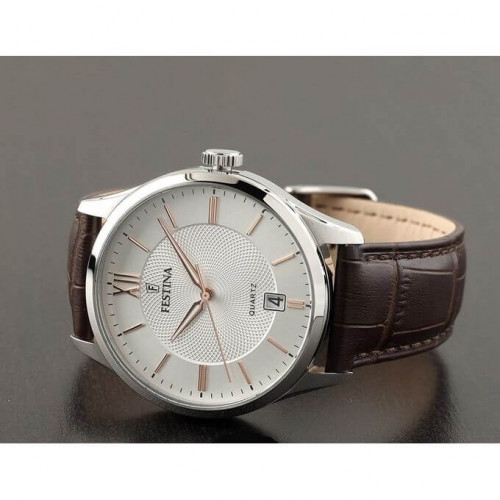 Festina – Montre de style classique pour homme, avec un dateur et un index en bronze – F20426/4 Festina – Montre de style classique pour homme, avec un dateur et un index en bronze – F20426/4