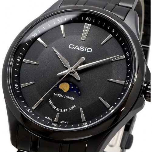 Casio – Montre pour homme – Tout en acier inoxydable noir – Phase de lune – MTP-M100B-1AVDF Casio – Montre pour homme – Tout en acier inoxydable noir – Phase de lune – MTP-M100B-1AVDF