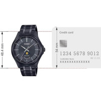 Casio – Montre pour homme – Tout en acier inoxydable noir – Phase de lune – MTP-M100B-1AVDF