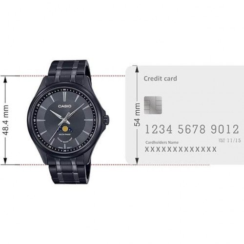 Casio – Montre pour homme – Tout en acier inoxydable noir – Phase de lune – MTP-M100B-1AVDF Casio – Montre pour homme – Tout en acier inoxydable noir – Phase de lune – MTP-M100B-1AVDF