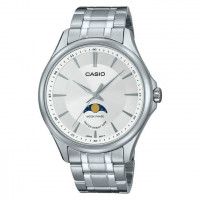 Casio – Moon phase en cadran blanc pour homme – Bracelet en acier inoxydable – MTP-M100D-7AVDF