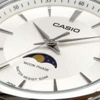 Casio – Moon phase en cadran blanc pour homme – Bracelet en acier inoxydable – MTP-M100D-7AVDF