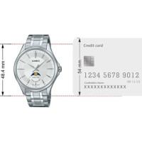 Casio – Moon phase en cadran blanc pour homme – Bracelet en acier inoxydable – MTP-M100D-7AVDF