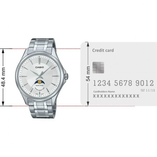 Casio – Moon phase en cadran blanc pour homme – Bracelet en acier inoxydable – MTP-M100D-7AVDF Casio – Moon phase en cadran blanc pour homme – Bracelet en acier inoxydable – MTP-M100D-7AVDF