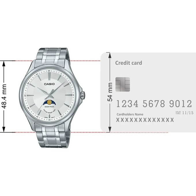 Casio – Moon phase en cadran blanc pour homme – Bracelet en acier inoxydable – MTP-M100D-7AVDF