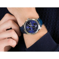 Festina – Style rétro en bleu, cadran bleu – Bracelet cuir bleu – F16573/7