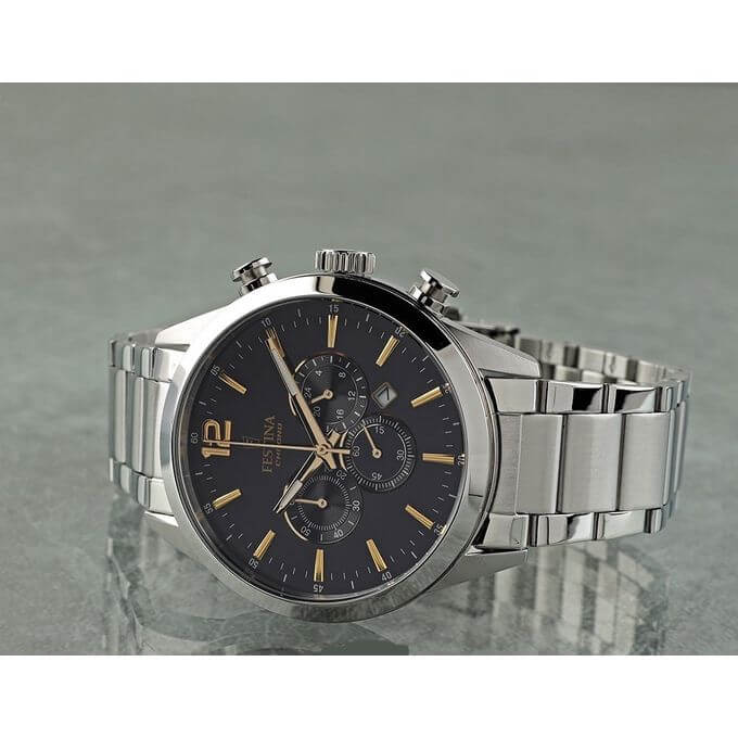 Festina – Style & précision – Chronographe avec dateur – Tout en acier inoxydable – F20343/4