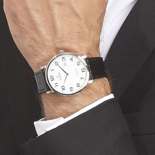 Festina – Extra plate en bracelet cuir noir – Diamètre boîtier 40 mm – Étanche – F16476/1 Festina – Extra plate en bracelet cuir noir – Diamètre boîtier 40 mm – Étanche – F16476/1