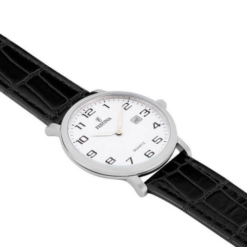 Festina – Extra plate en bracelet cuir noir – Diamètre boîtier 40 mm – Étanche – F16476/1 Festina – Extra plate en bracelet cuir noir – Diamètre boîtier 40 mm – Étanche – F16476/1