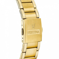 Festina – Tout en acier inoxydable doré – Cadran blanc avec dateur – Chronographe – F20633/1