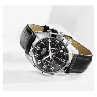 Pulsar – Cadran & bracelet cuir noir – Chronographe pour homme – WR 100m – PT3833X1