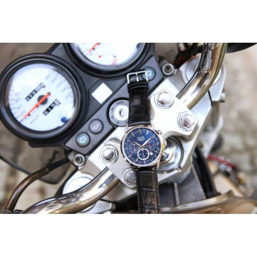 Pulsar – Montre pour homme – Chronographe avec dateur – Cadran bleu et bracelet cuir noir – PT3921X1 Pulsar – Montre pour homme – Chronographe avec dateur – Cadran bleu et bracelet cuir noir – PT3921X1