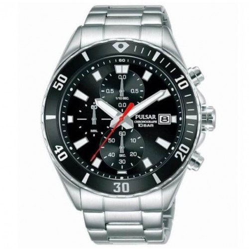 Pulsar – Montre pour homme – Chronographe avec dateur – Cadran bleu et bracelet cuir noir – PT3921X1 Pulsar – Montre pour homme – Chronographe avec dateur – Cadran bleu et bracelet cuir noir – PT3921X1