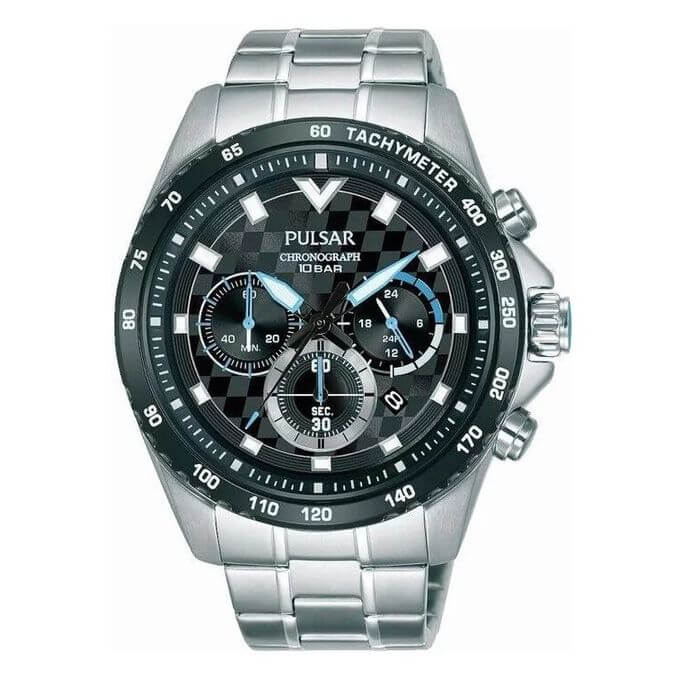 Pulsar – Montre chronographe et étanche 100 m – Bracelet en acier inoxydable – PT3A59X1