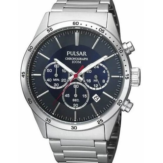 Pulsar – Cadran bleu – Chronographe pour homme – WR 100 m – PT3003X1