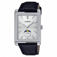 Casio – Montre pour homme – Indicateur de phase de lune – Cadran blanc – Bracelet cuir noir – MTP-M105L-7AVDF