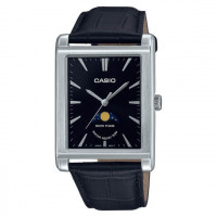 Casio – Montre pour homme – Indicateur de phase de lune – Cadran noir – Bracelet cuir noir – MTP-M105L-1AVDF