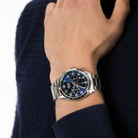 Pulsar – Montre chronographe pour homme – Cadran bleu avec dateur – PT3829X1