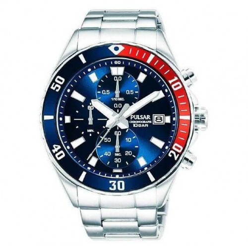 Pulsar – PM3185X1 – Chronographe pour homme – Tout en acier inoxydable – PM3185X1 Pulsar – PM3185X1 – Chronographe pour homme – Tout en acier inoxydable – PM3185X1