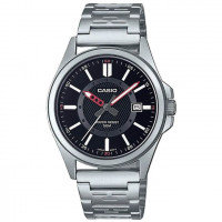 Casio – Argenté cadran noir avec dateur – Bracelet en métal inoxydable – MTP-E700D-1EVDF