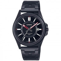 Casio – Toute en acier inoxydable noir – Avec indicateur date – Étanche 50 m – MTP-E700B-1EVDF