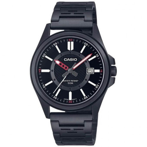 Casio – Toute en acier inoxydable noir – Avec indicateur date – Étanche 50 m – MTP-E700B-1EVDF Casio – Toute en acier inoxydable noir – Avec indicateur date – Étanche 50 m – MTP-E700B-1EVDF