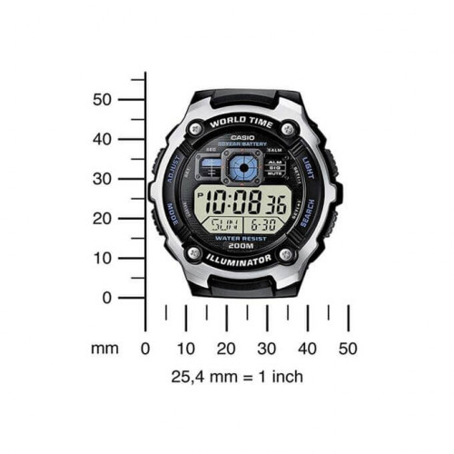 Casio – Résistance à l’eau 200 mètres – Durée de vie de la batterie 10 ans – AE-2000W-1AV Casio – Résistance à l’eau 200 mètres – Durée de vie de la batterie 10 ans – AE-2000W-1AV