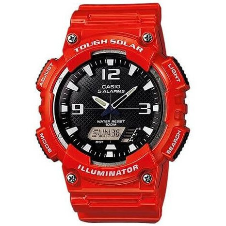 Casio – Rouge – « Tough Solar » – 5 alarmes – Étanche 10 BAR – AQ-S810WC-4AV