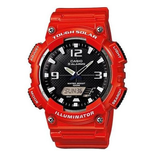 Casio – Rouge – « Tough Solar » – 5 alarmes – Étanche 10 BAR – AQ-S810WC-4AV Casio – Rouge – « Tough Solar » – 5 alarmes – Étanche 10 BAR – AQ-S810WC-4AV