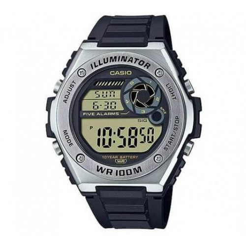 Casio – Montre hommes – Autonomie de batterie de 10 ans • Étanchéité 100 mètres – MWD-100H-9AVDF Casio – Montre hommes – Autonomie de batterie de 10 ans • Étanchéité 100 mètres – MWD-100H-9AVDF