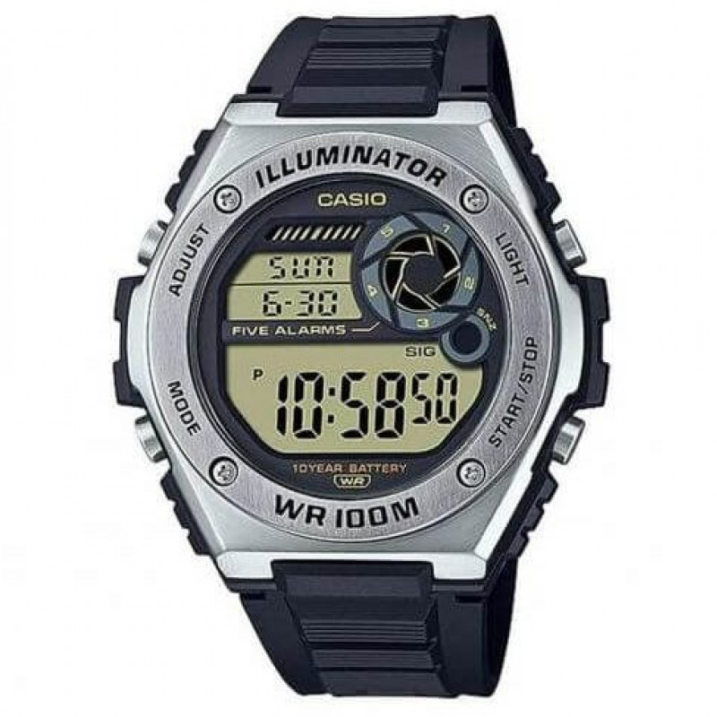 Casio – Montre hommes – Autonomie de batterie de 10 ans • Étanchéité 100 mètres – MWD-100H-9AVDF