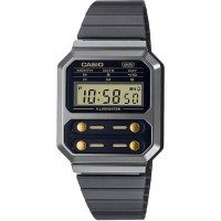 Casio – Montre classique – Digitale noire – Bracelet en acier – A100WEGG-1A2DF