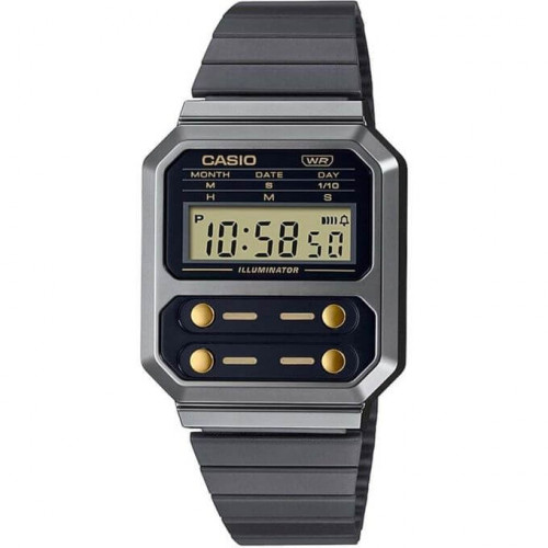 Casio – Montre classique – Digitale noire – Bracelet en acier – A100WEGG-1A2DF Casio – Montre classique – Digitale noire – Bracelet en acier – A100WEGG-1A2DF