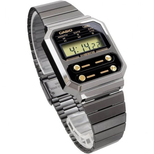 Casio – Montre classique – Digitale noire – Bracelet en acier – A100WEGG-1A2DF Casio – Montre classique – Digitale noire – Bracelet en acier – A100WEGG-1A2DF