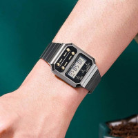 Casio – Montre classique – Digitale noire – Bracelet en acier – A100WEGG-1A2DF