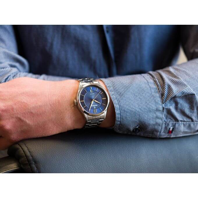 Festina – Cadran bleu – Tout en acier inoxydable – Dateur sur 6h – F20425/2