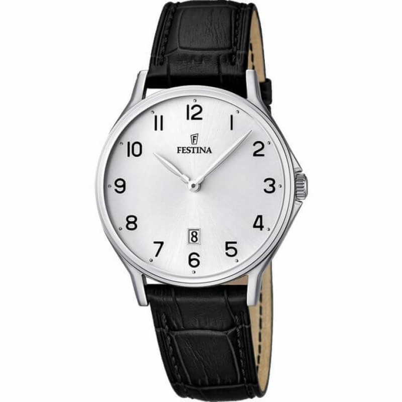 Festina – Le classique à travers les époques – Bracelet cuir noir – Index chiffres – F16745/1